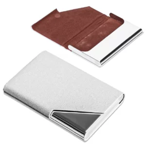Wizytownik biały METAL etui na magnes na wizytówki