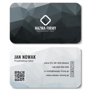 Wizytówki zaokrągl niebieskie QR projekt