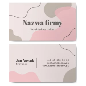 Wizytówki beżowe różowe 90x50 projekt
