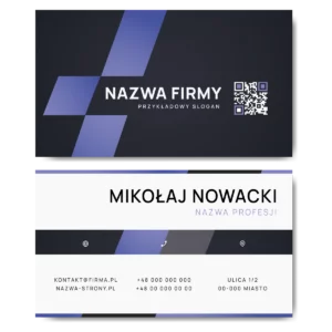 Wizytówki fioletowe 90x50 350g projekt