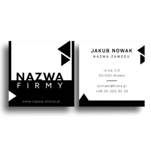 Wizytówki kwadratowe czarno-białe projekt