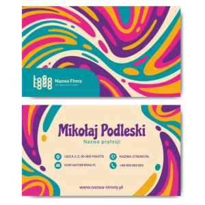 Wizytówki kolorowe 350g 90x50 projekt