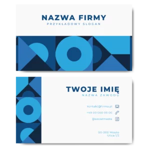 Wizytówki niebieskie abstrakcja projekt