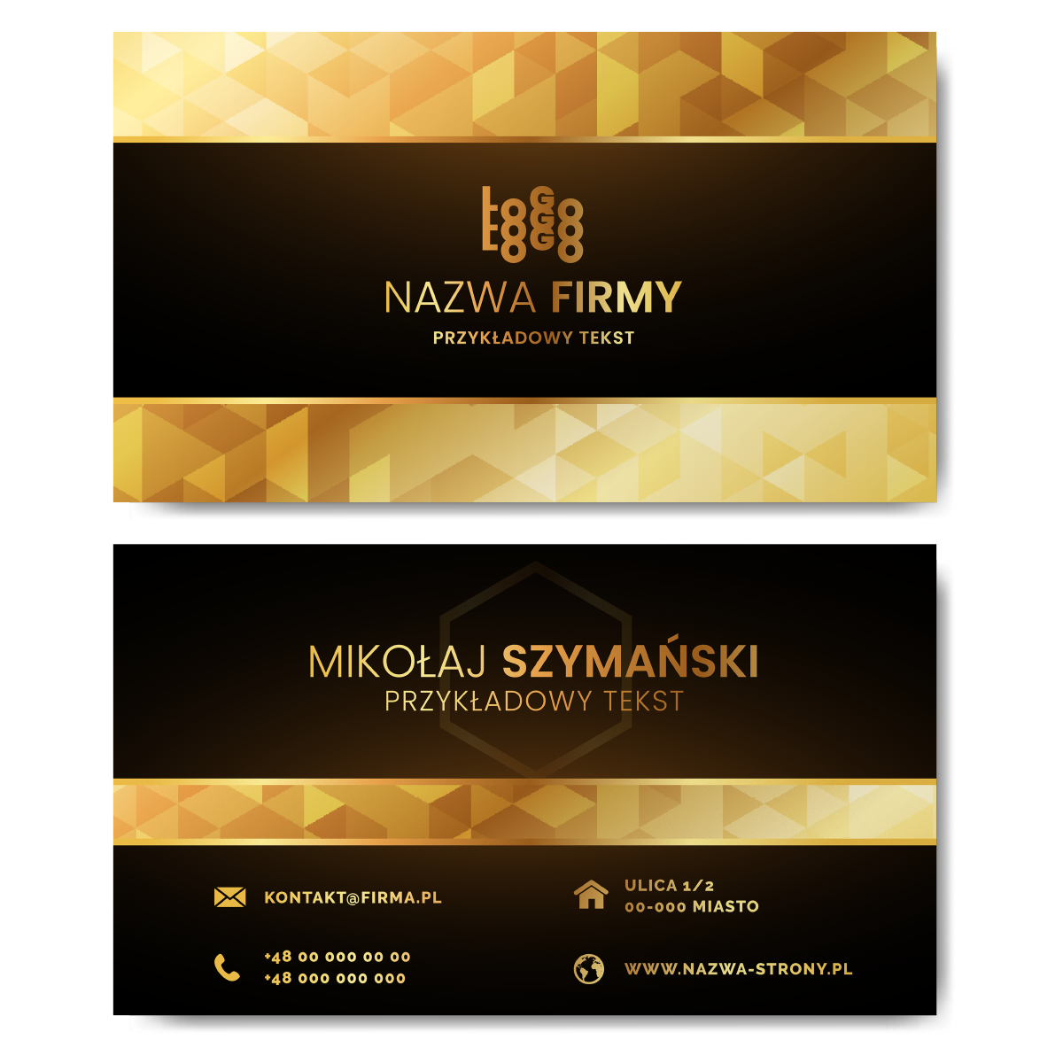 Wizytówki złote 90x50 mat 350g projekt