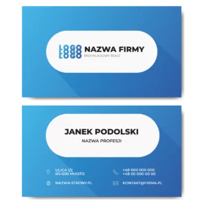 Wizytówki niebieskie 90x50 350g projekt