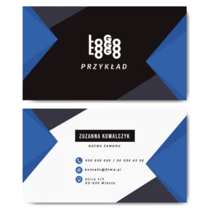 Wizytówki niebieskie 350g 90x50 projekt
