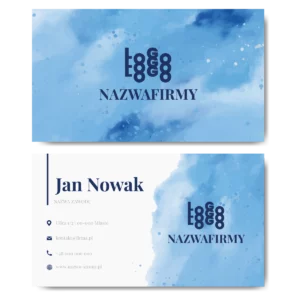 Wizytówki niebieskie akwarelowe szablon