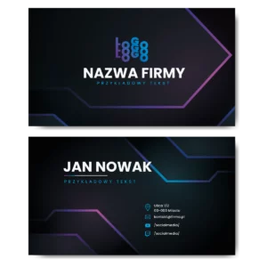 Wizytówki czarne mat 350g 90x50 projekt