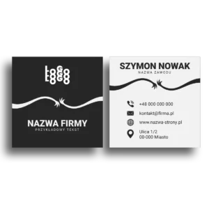 Wizytówki kwadratowe czarne projekt