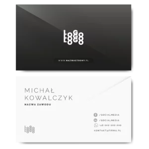 Wizytówki czarno-białe mat 350g projekt