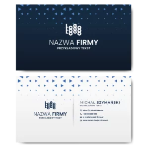 Wizytówki niebieskie 90x50 350g projekt