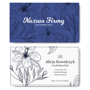 Wizytówki niebieskie kwiaty projekt