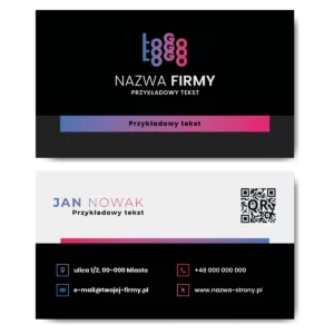 Wizytówki czarno-białe QR 350g projekt
