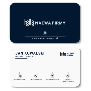 Wizytówki zaokrąglone granatowe projekt