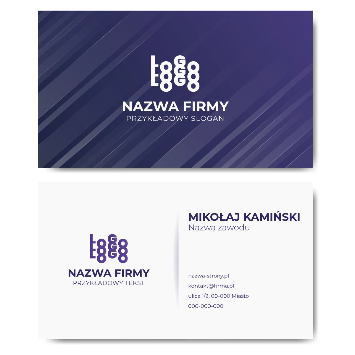 Wizytówki fioletowe mat 350g projekt