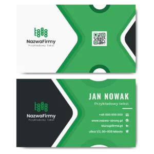 Wizytówki zielone QR mat 350g projekt