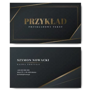 Wizytówki czarne mat 350g 90x50 projekt