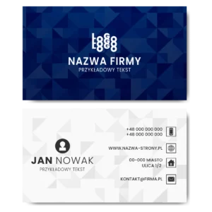 Wizytówki niebieskie białe 350g projekt