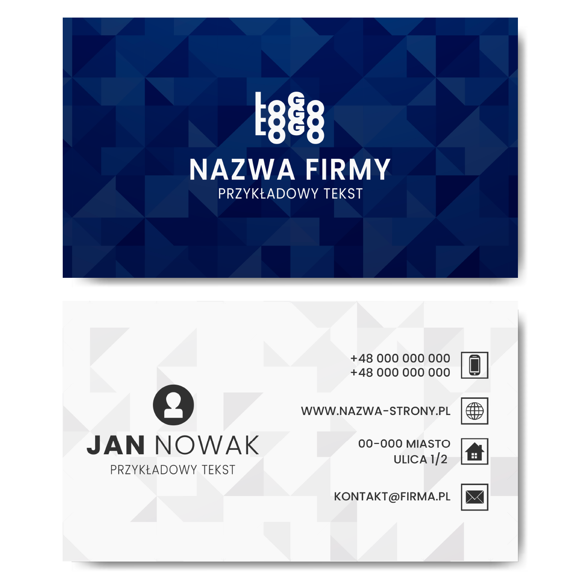 Wizytówki niebieskie białe 350g projekt