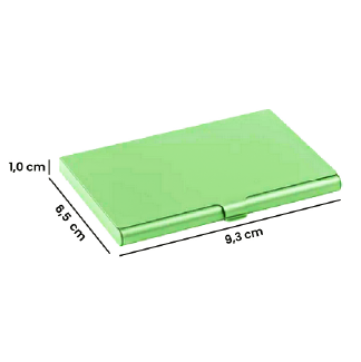 Wizytownik zielony mat ETUI NA WIZYTÓWKI metal podręczny max 15 wizytówek - obrazek 3
