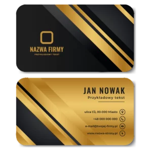 Wizytówki zaokrąglone złote projekt
