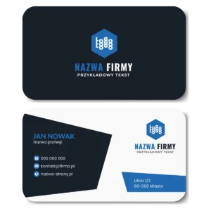 Wizytówki zaokrąglone granatowe projekt