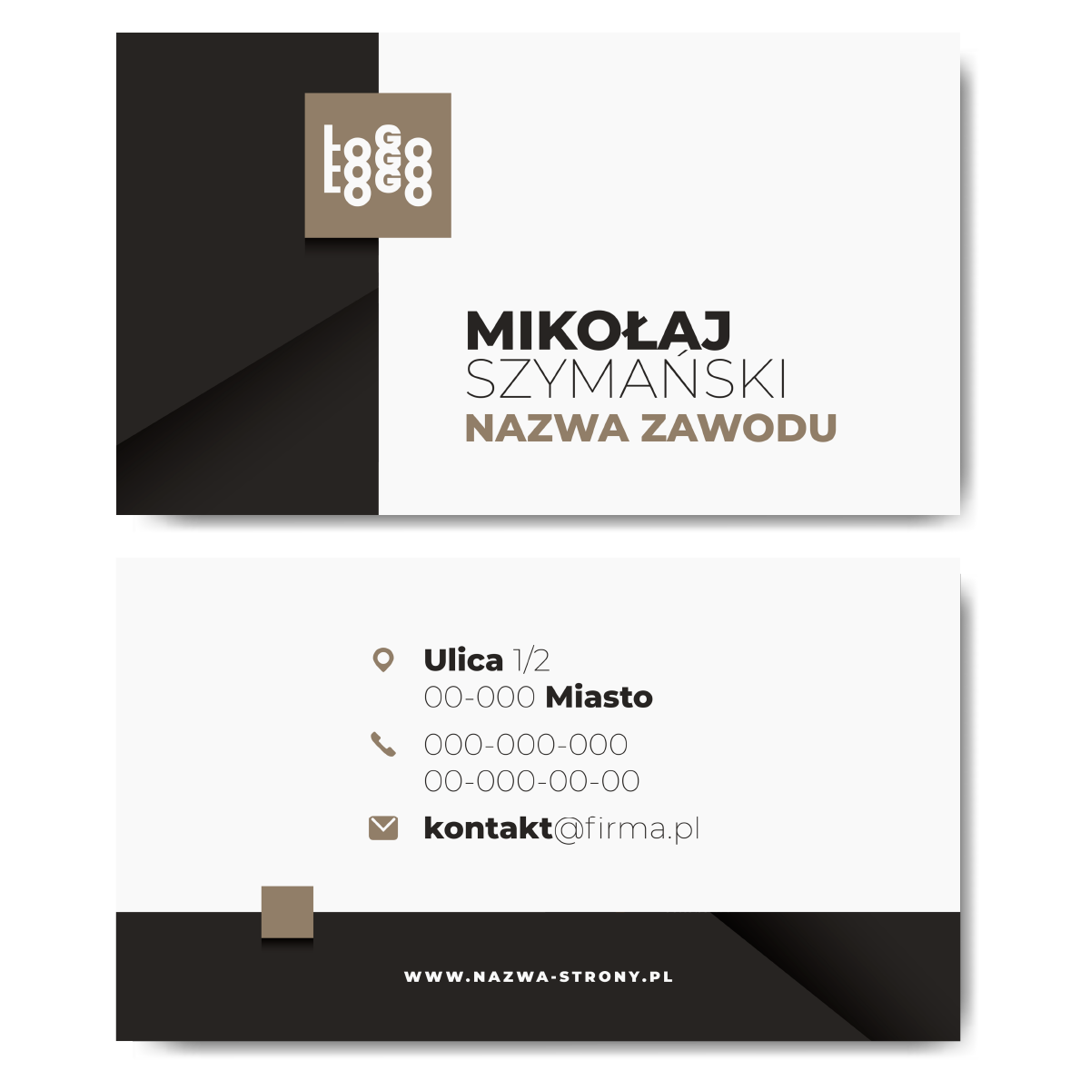 Wizytówki białe beżowe mat 350g projekt