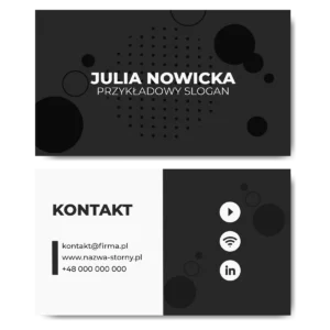 Wizytówki biało-czarne mat 350g projekt
