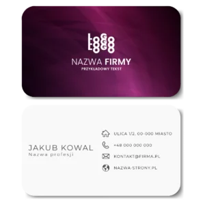 Wizytówki zaokrąglone różowe projekt