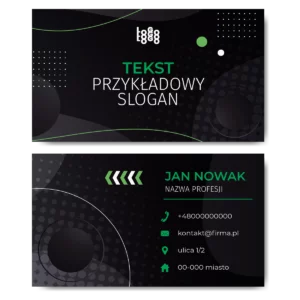 Wizytówki czarne mat 350g 90x50 projekt