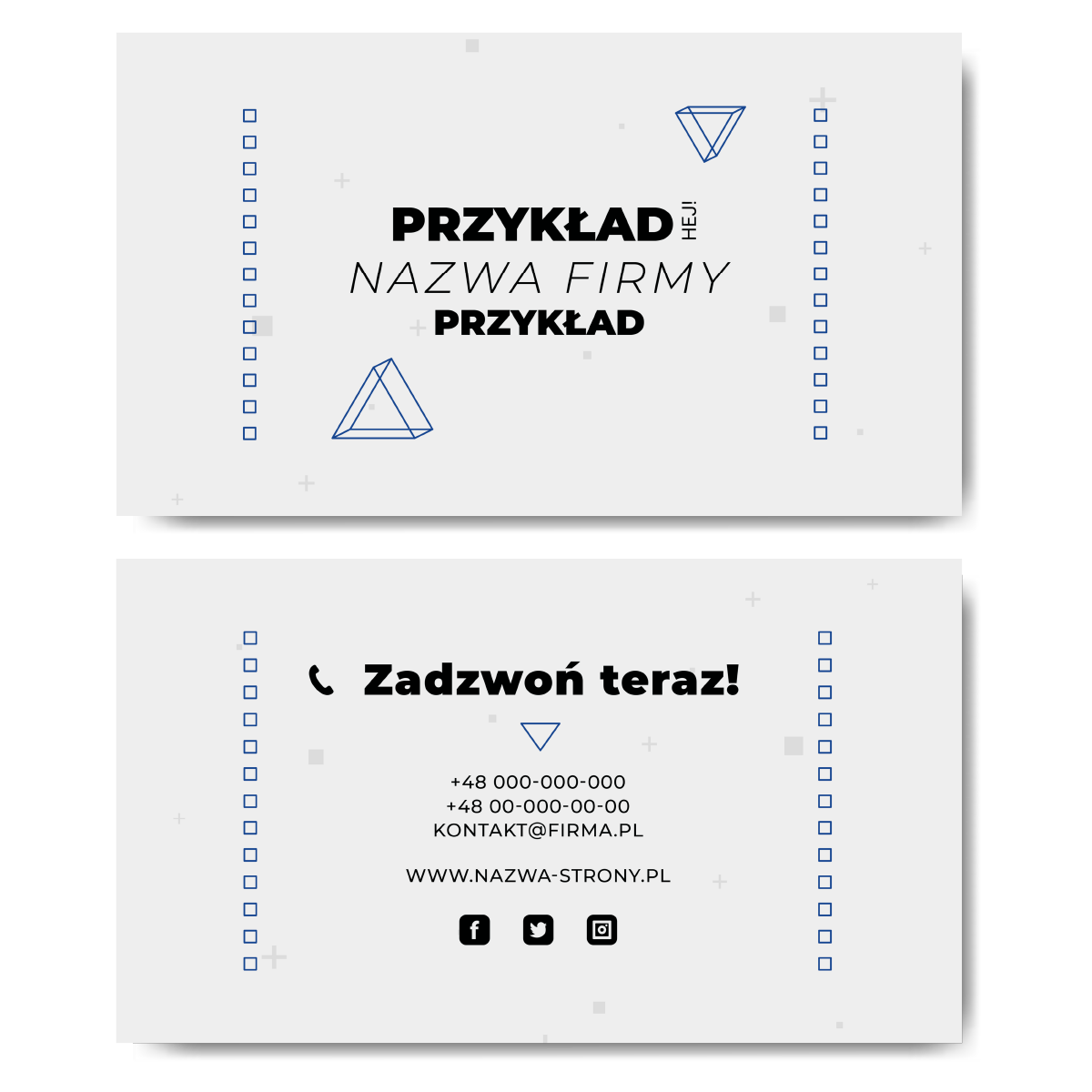 Wizytówki białe mat 350g 90x50 projekt