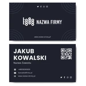 Wizytówki czarne QR 90x50 350g projekt