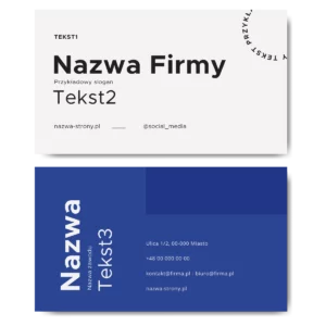 Wizytówki niebieskie białe 350g projekt