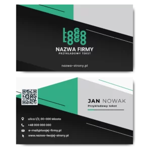 Wizytówki zielone QR mat 350g projekt