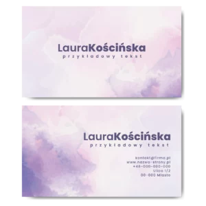 Wizytówki fioletowe 90x50 350g projekt