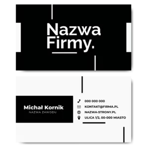 Wizytówki biało-czarne mat 350g projekt