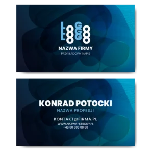 Wizytówki niebieskie mat 350g projekt