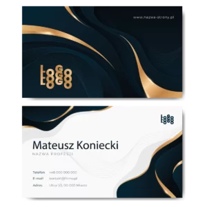 Wizytówki granatowe złote 90x50 projekt