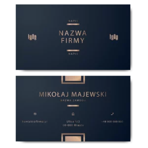 Wizytówki granatowe 350g 90x50 projekt