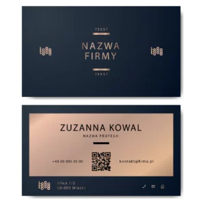 Wizytówki granatowe QR 350g projekt