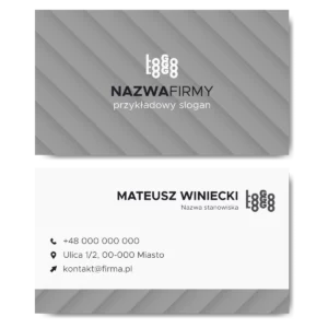 Wizytówki szare 90x50 350g projekt