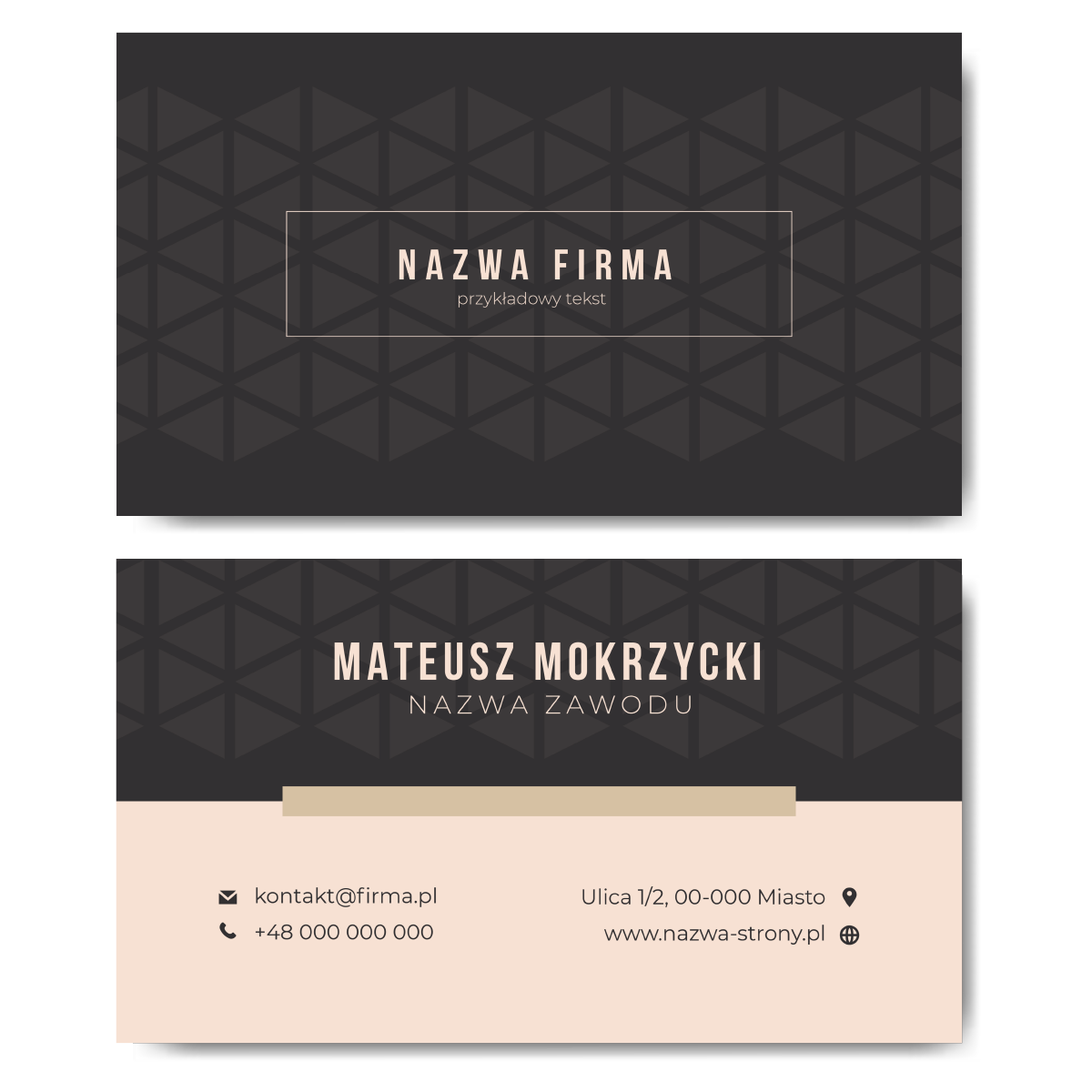 Wizytówki kremowe 90x50 350g projekt
