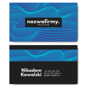 Wizytówki niebieskie 90x50 350g projekt