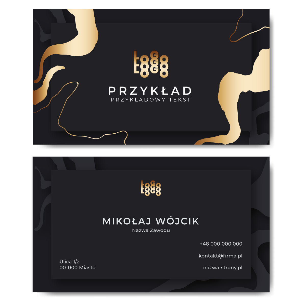 Wizytówki złote 350g 90x50 projekt