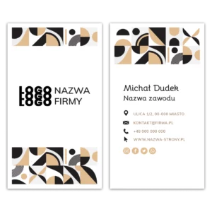 Wizytówki pionowe kremowe projekt