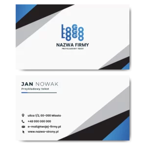 Wizytówki niebieskie białe 350g projekt