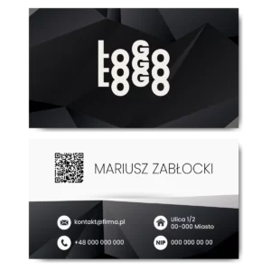 Wizytówki czarno-białe QR 90x50 projekt