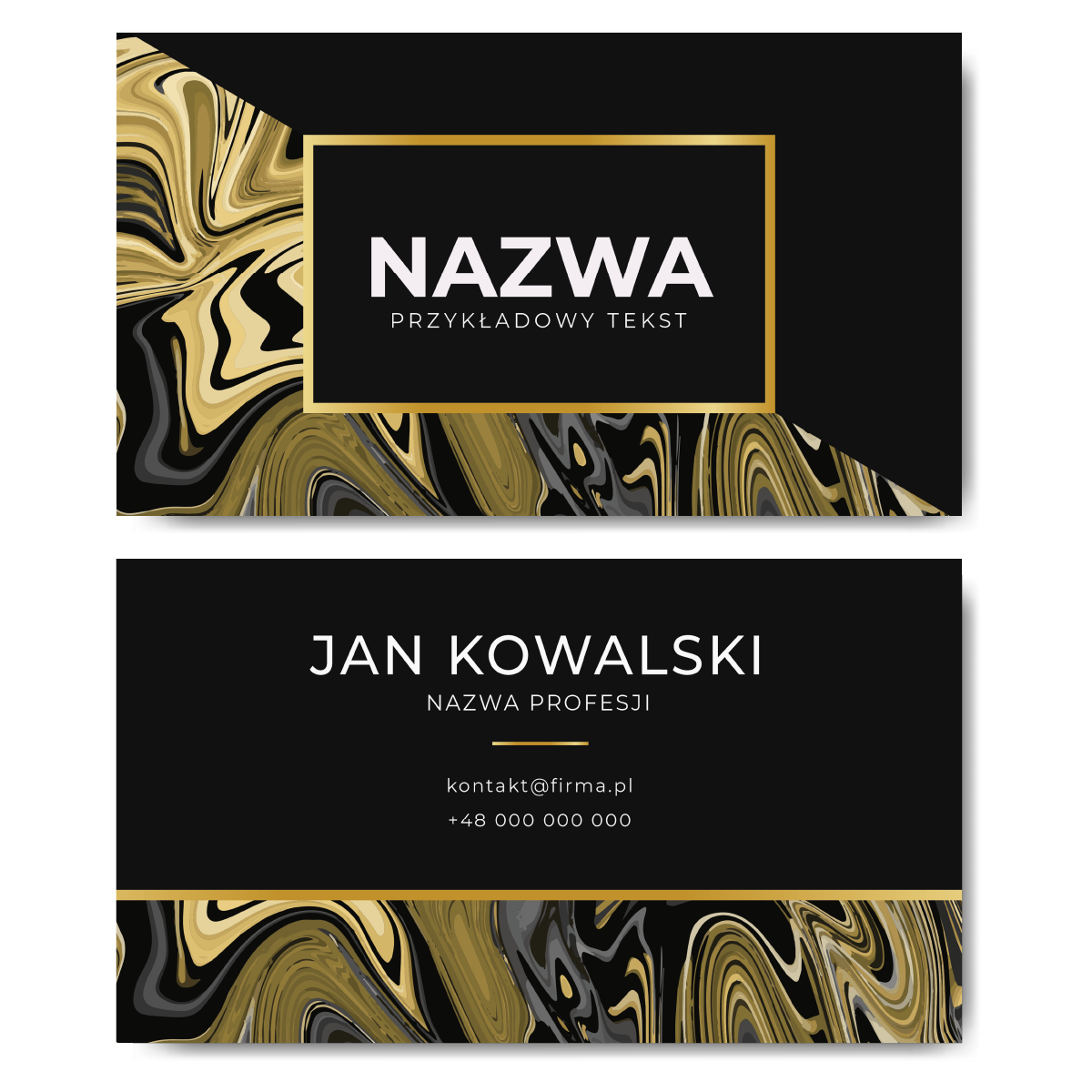 Wizytówki złote 90x50 350g projekt