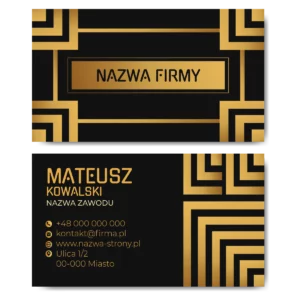 Wizytówki złote 90x50 350g projekt