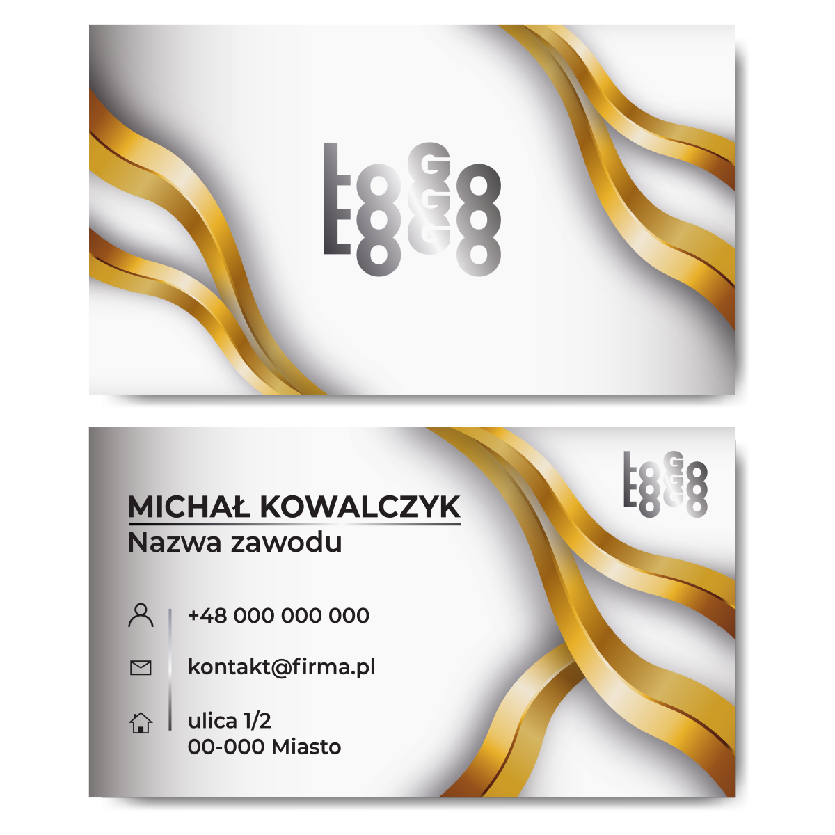 Wizytówki złote 350g 90x50 projekt